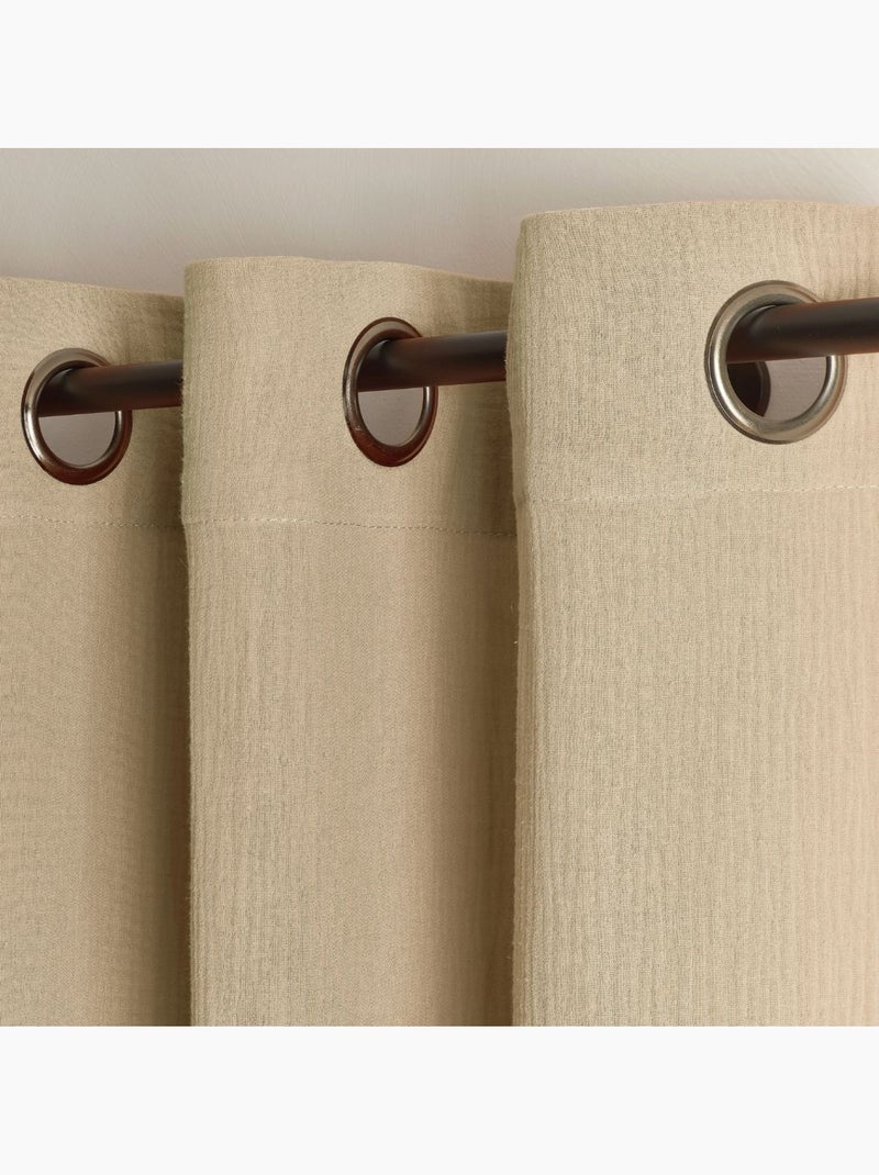 Tenda schermata in garza di cotone con occhielli MIRMANDE Beige chiaro - Kiabi