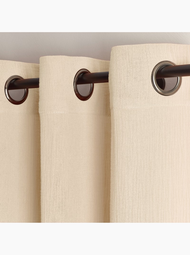 Tenda schermata in garza di cotone con occhielli MIRMANDE Legno naturale - Kiabi