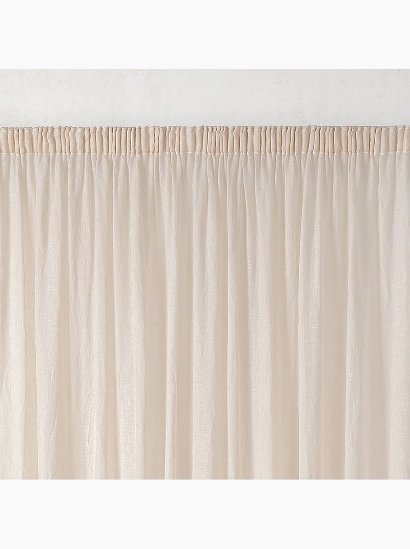 Tenda schermata in garza di polilina con treccia arricciata Beige - Kiabi