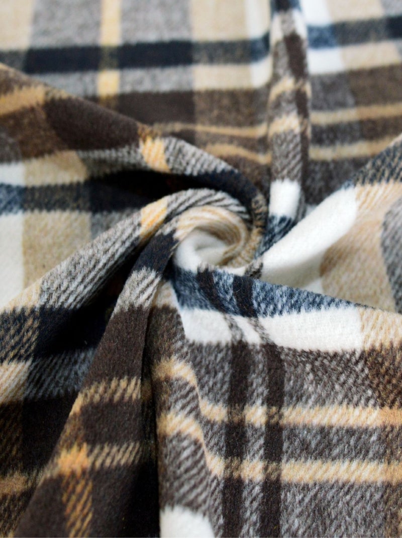 Tenda tartan in misto lana Marrone scuro - Kiabi