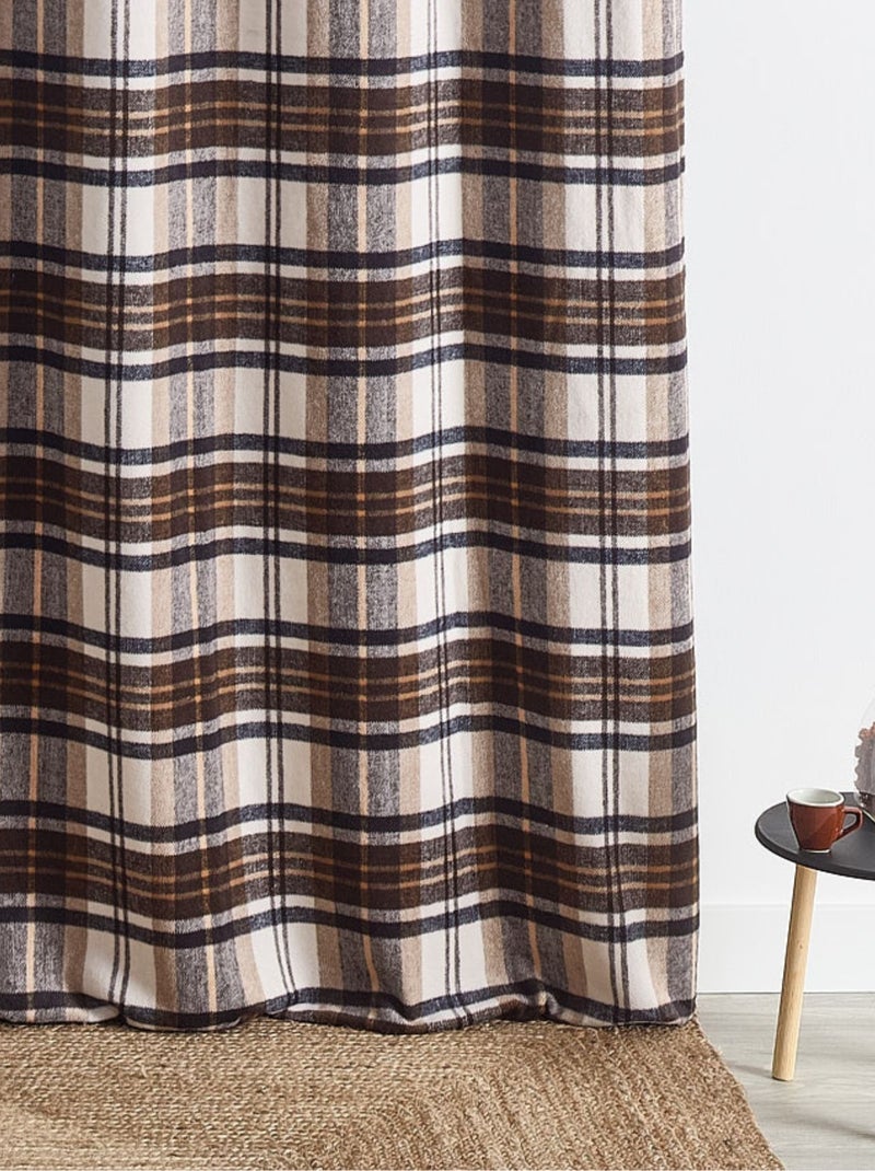 Tenda tartan in misto lana Marrone scuro - Kiabi