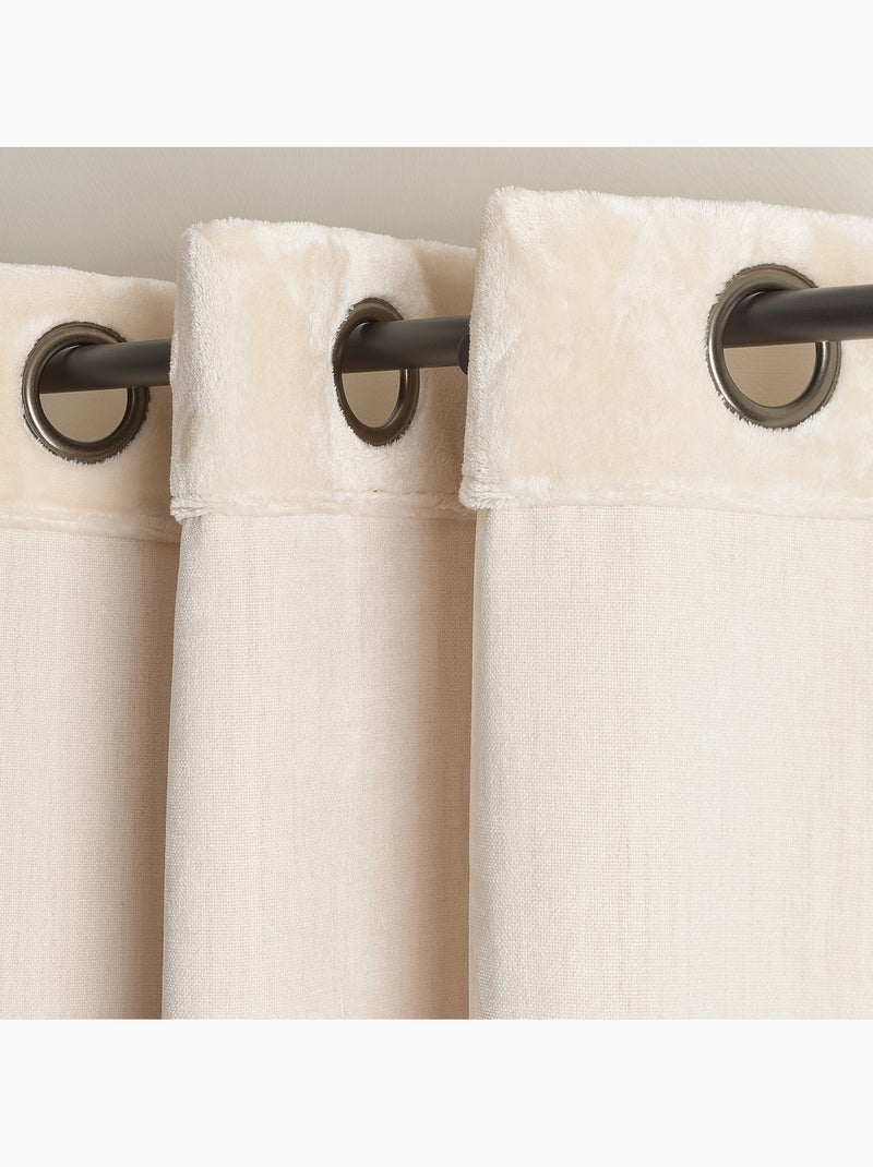 Tenda termica reversibile con occhielli e retro in pile Ecru - Kiabi