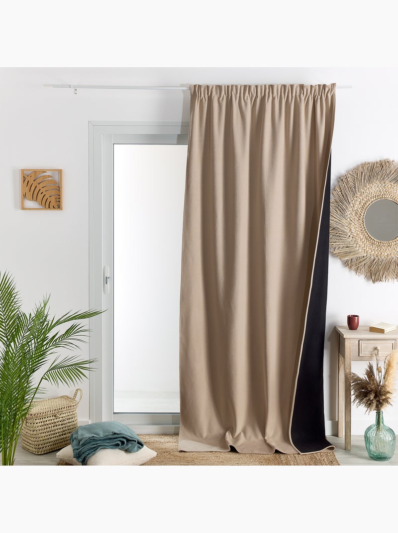 Tenda termoacustica semioscurante KONFOR con trecce arricciate Beige - Kiabi