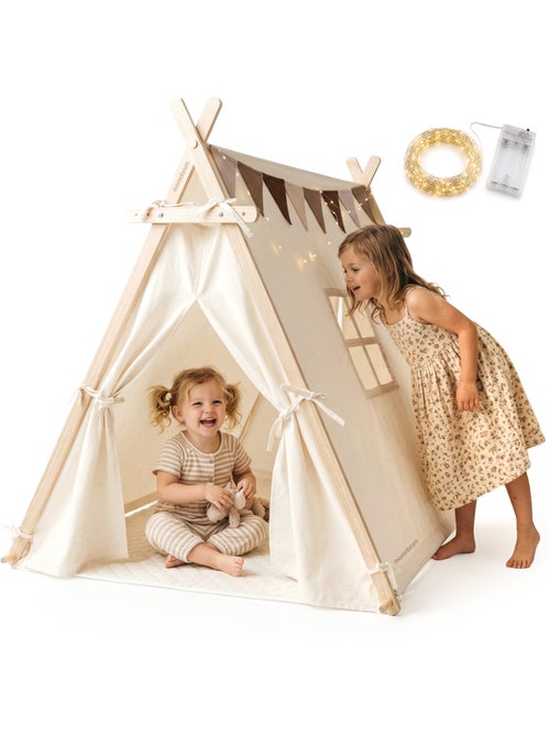 Tenda tipi da gioco legno bambini 110x90x120cm mamabrum - Kiabi Tenda tipi da gioco legno bambini 110x90x120cm mamabrum - Kiabi