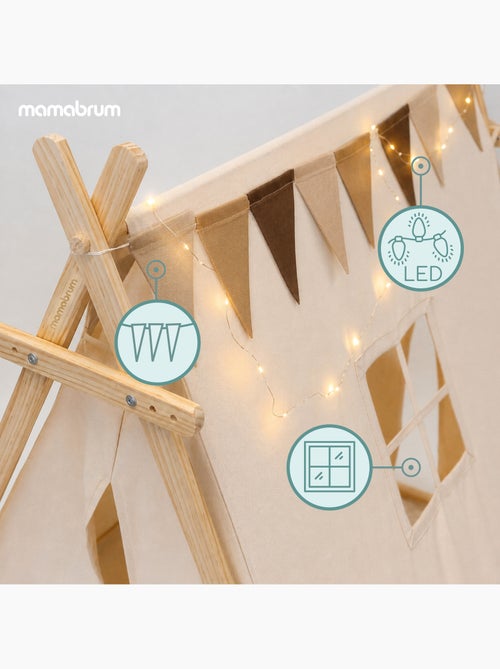 Tenda tipi da gioco legno bambini 110x90x120cm mamabrum - Kiabi Tenda tipi da gioco legno bambini 110x90x120cm mamabrum - Kiabi