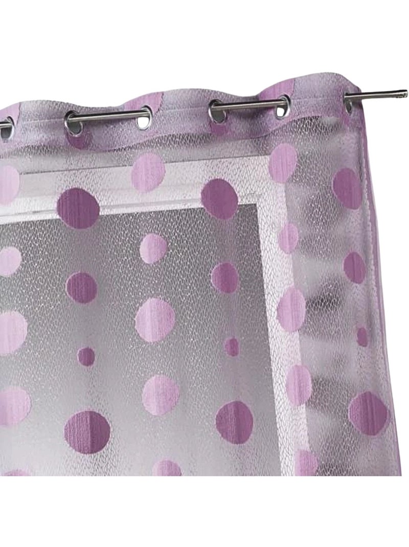 Tenda trasparente a maglia effetto rete a pois Rosa antico - Kiabi