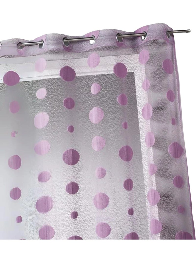 Tenda trasparente a maglia effetto rete a pois Rosa antico - Kiabi