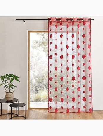 Tenda trasparente a maglia effetto rete a pois