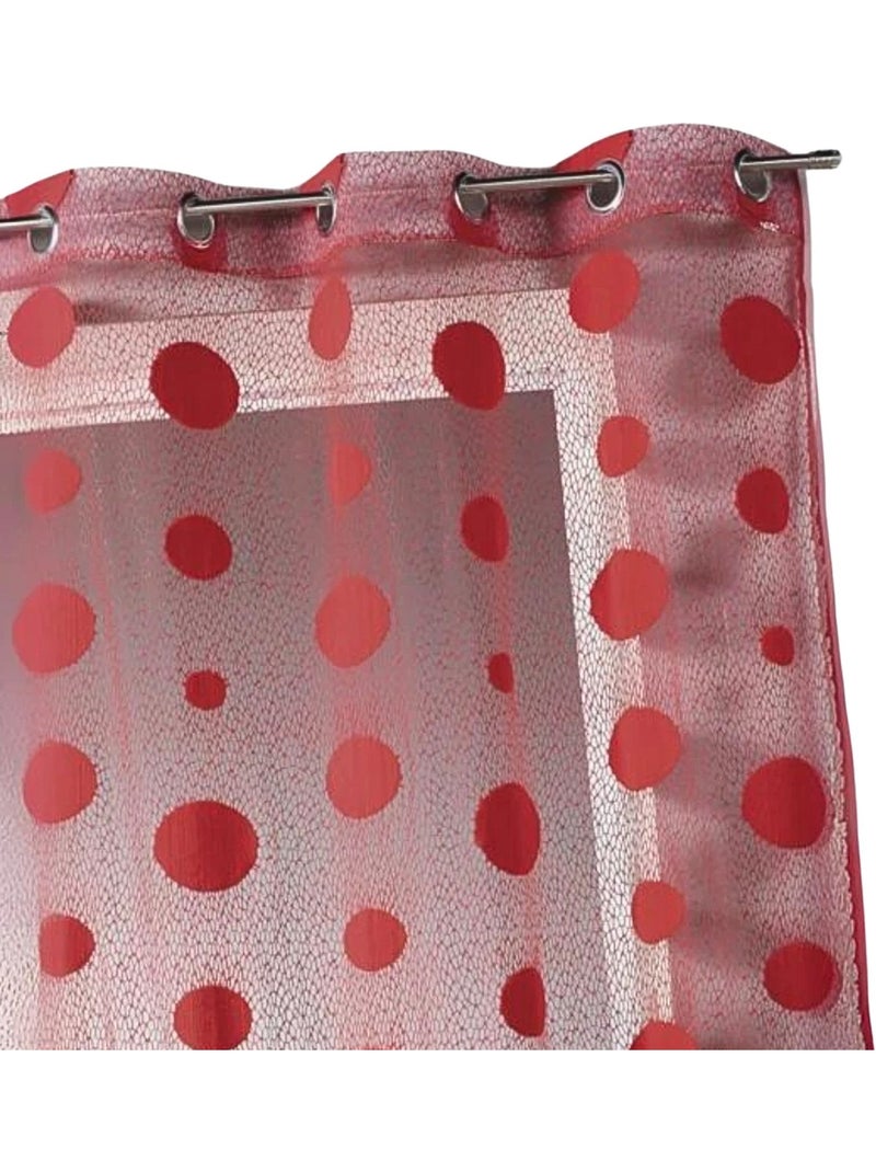Tenda trasparente a maglia effetto rete a pois Rosso - Kiabi