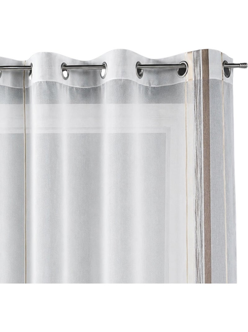 Tenda trasparente a righe verticali Beige - Kiabi