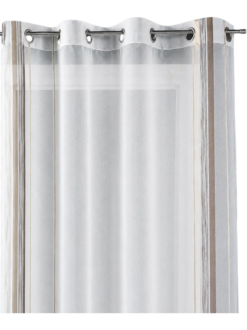 Tenda trasparente a righe verticali Beige - Kiabi