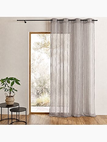 Tenda trasparente a sottili righe verticali lucide