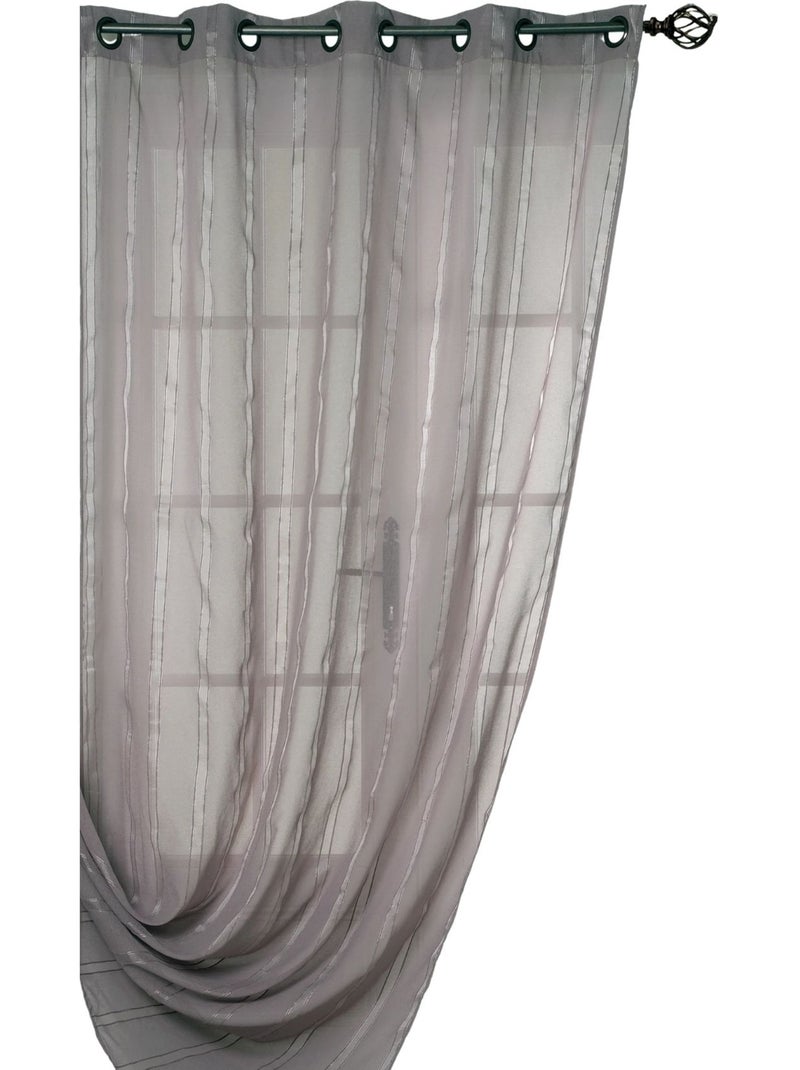 Tenda trasparente a sottili righe verticali lucide Grigio chiaro - Kiabi