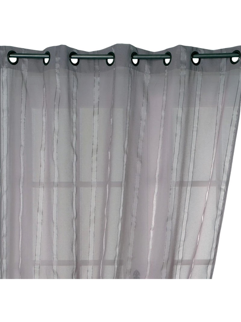Tenda trasparente a sottili righe verticali lucide Grigio chiaro - Kiabi