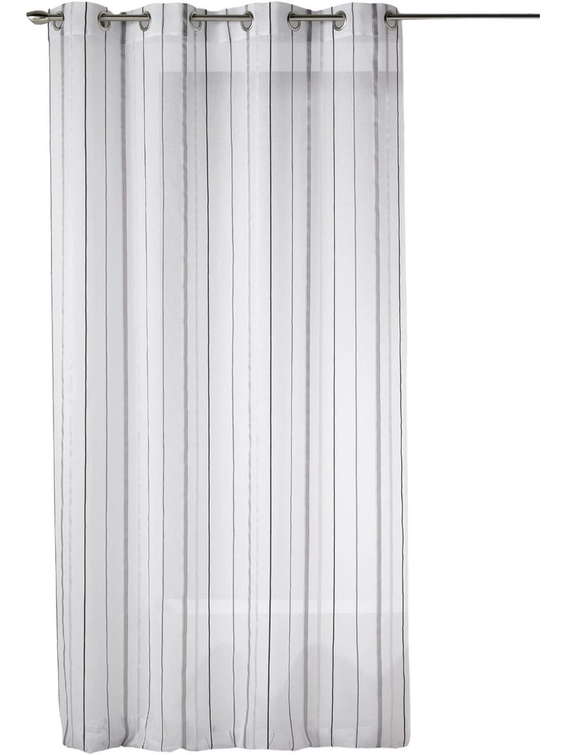 Tenda trasparente bianca a righe tono su tono Grigio chiaro - Kiabi