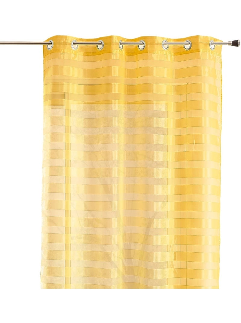 Tenda trasparente colorata con strisce orizzontali alternate Giallo - Kiabi