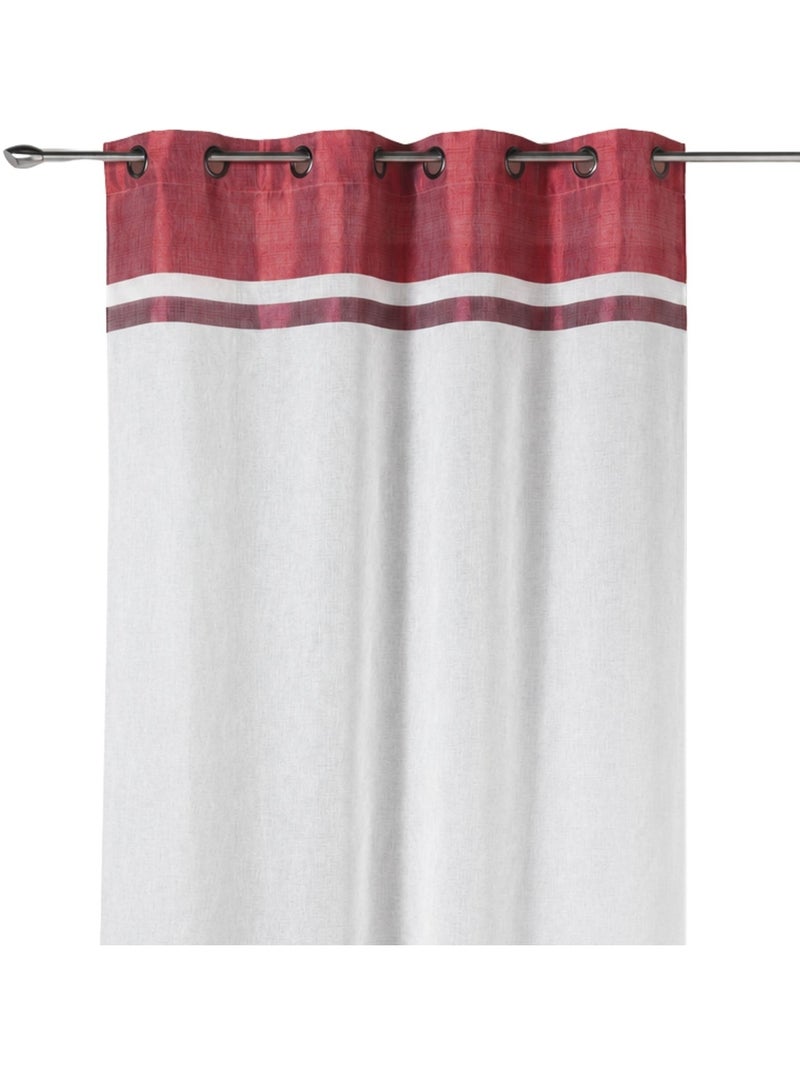 Tenda trasparente con bordi a righe in alto e in basso Rosso - Kiabi