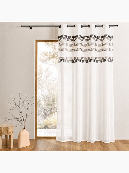 Tenda trasparente con bordo superiore alto e motivo a triangoli - Kiabi Tenda trasparente con bordo superiore alto e motivo a triangoli - Kiabi