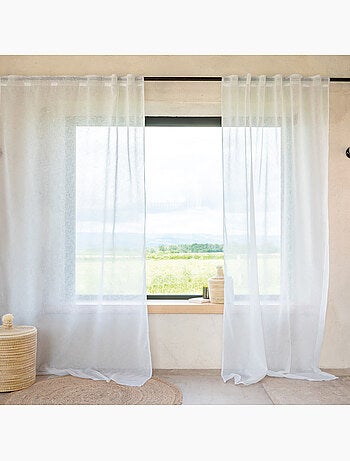 Tenda trasparente con ganci 3 in 1 effetto lino luz