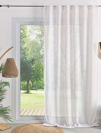 Tenda trasparente con ganci 3 in 1 effetto lino luz