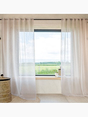 Tenda trasparente con ganci 3 in 1 effetto lino luz