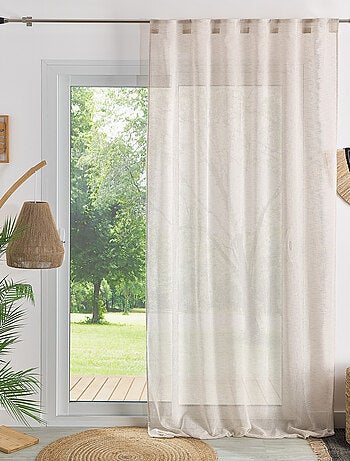Tenda trasparente con ganci 3 in 1 effetto lino luz