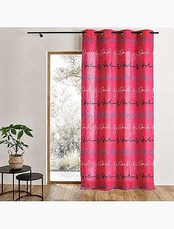 Tenda trasparente con motivo a scritte orizzontali