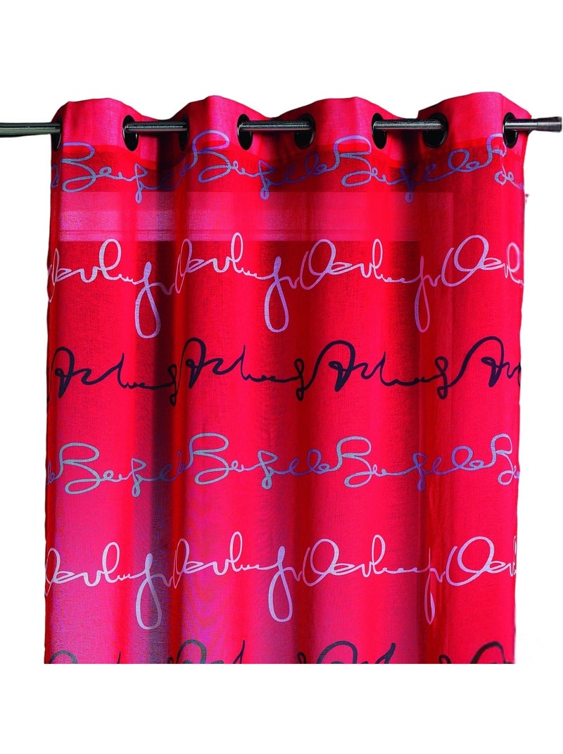 Tenda trasparente con motivo a scritte orizzontali Rosso - Kiabi