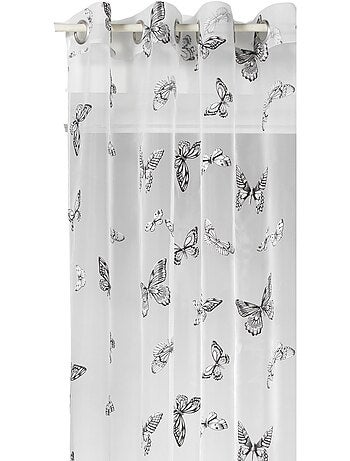 Tenda trasparente con occhielli e motivo a farfalle