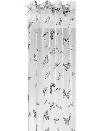 Tenda trasparente con occhielli e motivo a farfalle