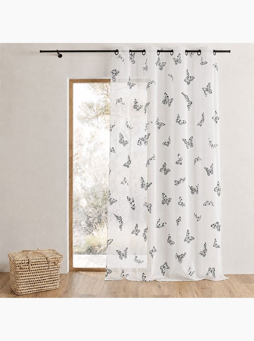 Tenda trasparente con occhielli e motivo a farfalle - Kiabi