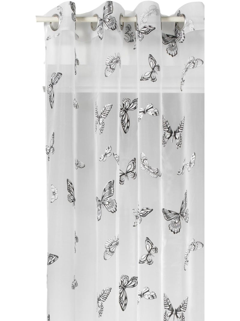 Tenda trasparente con occhielli e motivo a farfalle Bianco - Kiabi