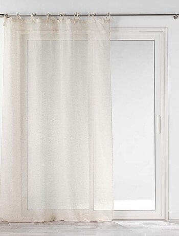 Tenda trasparente con passanti, effetto lino, tessuta