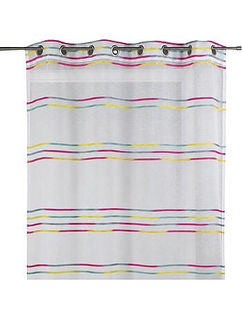 Tenda trasparente con sottili righe orizzontali intessute
