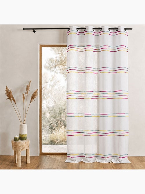 Tenda trasparente con sottili righe orizzontali intessute - Kiabi