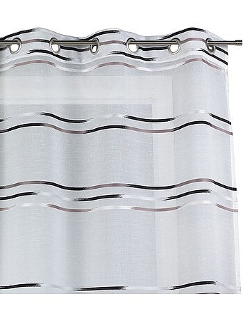Tenda trasparente con sottili righe orizzontali intessute