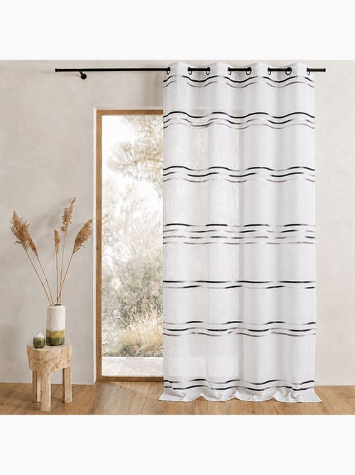 Tenda trasparente con sottili righe orizzontali intessute - Kiabi