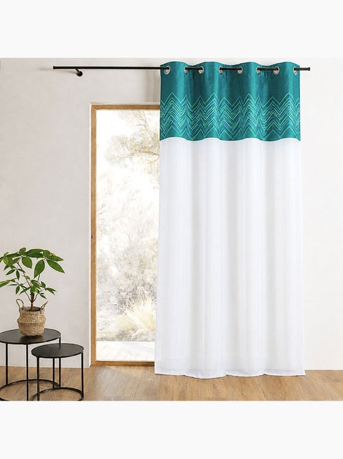 Tenda trasparente in jacquard con bordatura a spina di pesce - Kiabi
