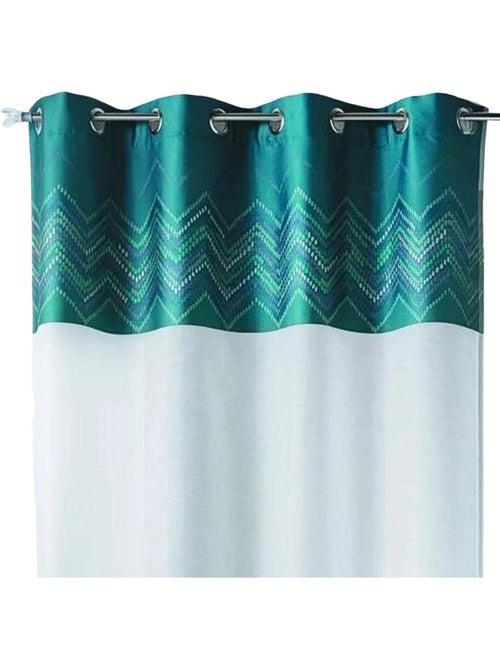 Tenda trasparente in jacquard con bordatura a spina di pesce - Kiabi