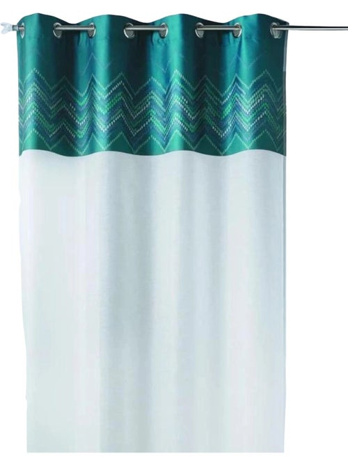Tenda trasparente in jacquard con bordatura a spina di pesce - Kiabi