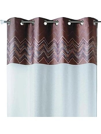 Tenda trasparente in jacquard con bordatura a spina di pesce