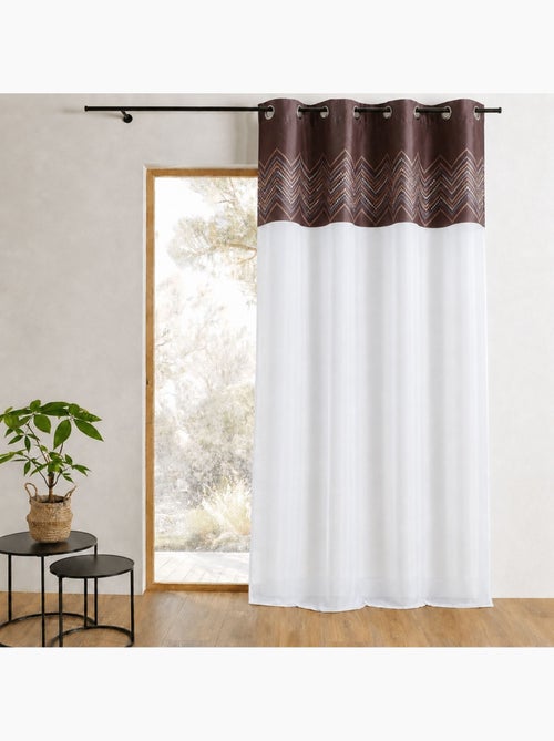 Tenda trasparente in jacquard con bordatura a spina di pesce - Kiabi