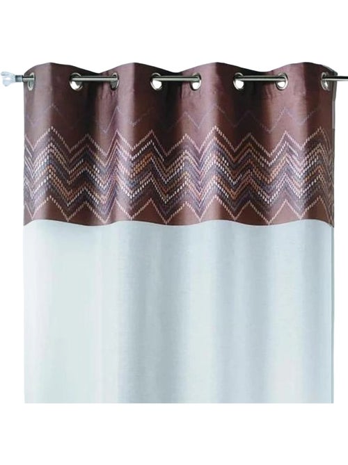 Tenda trasparente in jacquard con bordatura a spina di pesce - Kiabi