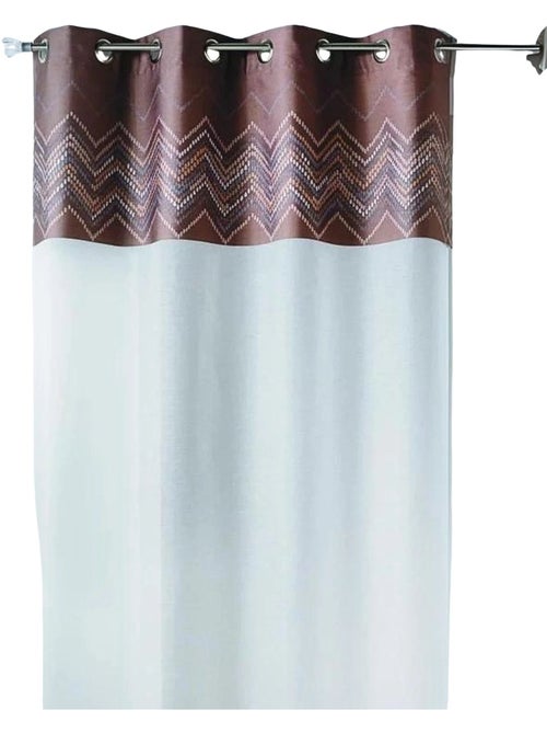 Tenda trasparente in jacquard con bordatura a spina di pesce - Kiabi