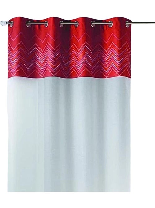 Tenda trasparente in jacquard con bordatura a spina di pesce - Kiabi Tenda trasparente in jacquard con bordatura a spina di pesce - Kiabi