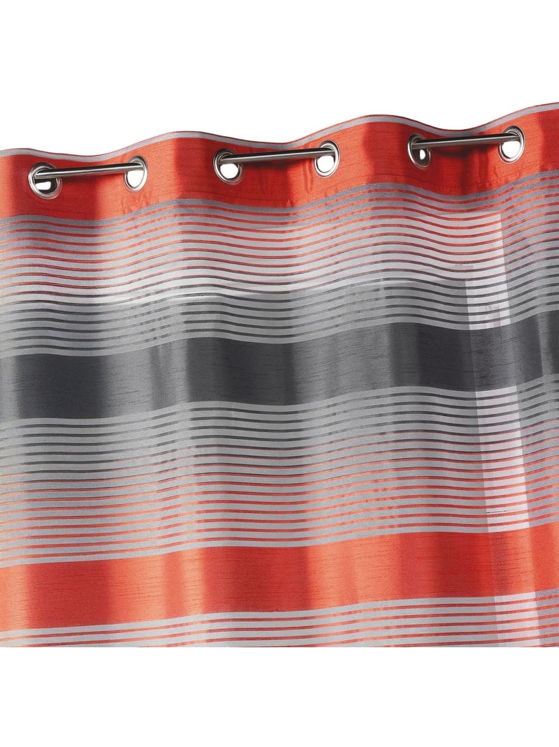 Tenda trasparente in organza a righe orizzontali Arancione - Kiabi