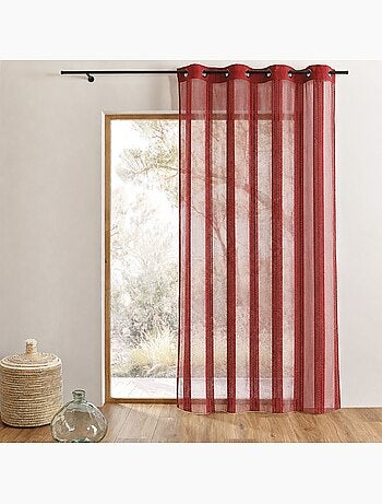 Tenda trasparente in organza a righe verticali