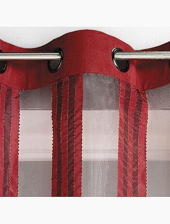 Tenda trasparente in organza a righe verticali