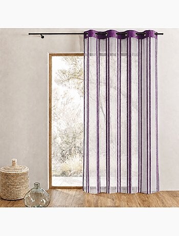 Tenda trasparente in organza a righe verticali