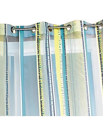 Tenda trasparente in organza jacquard a righe verticali